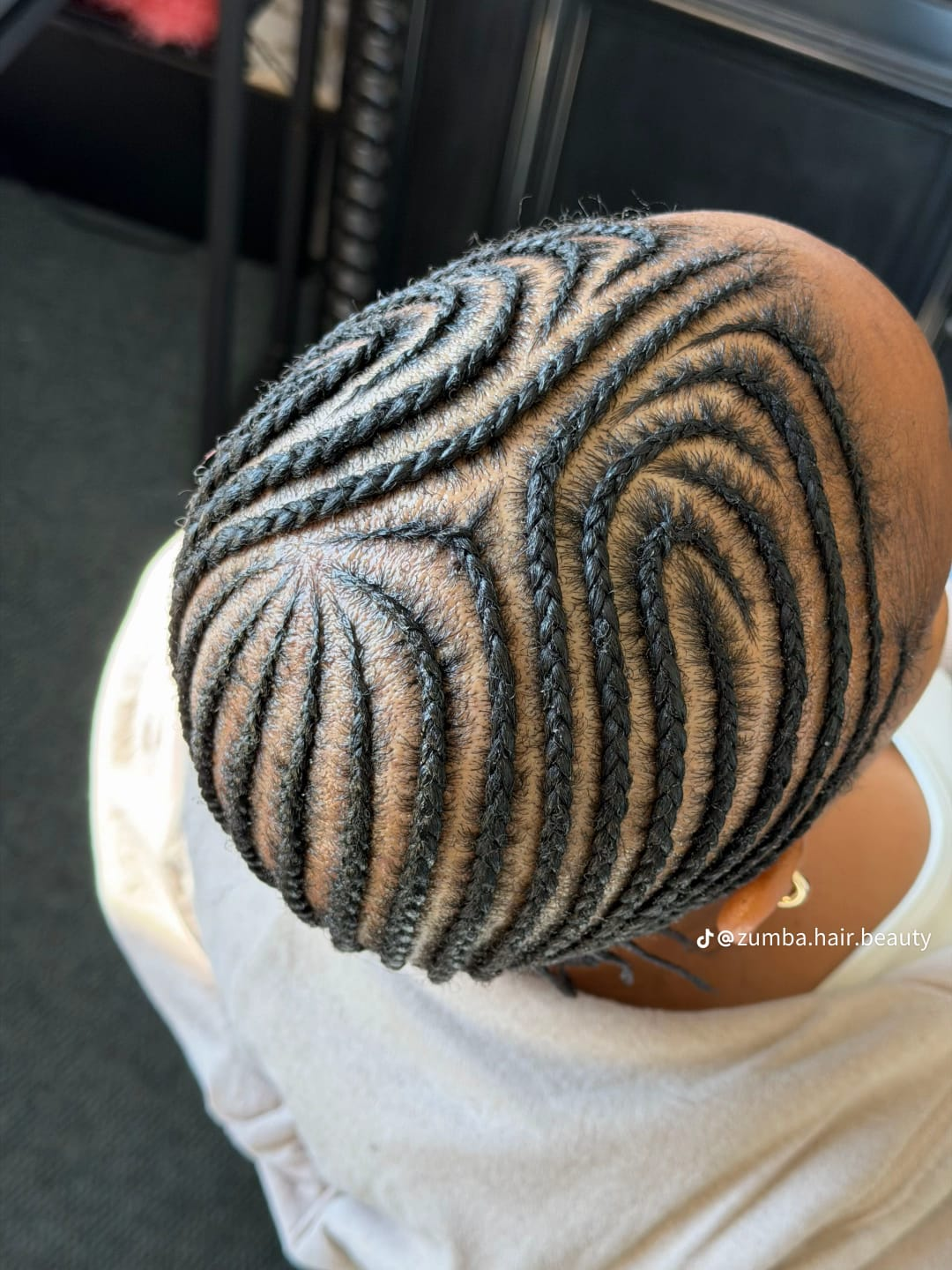 Graphic cornrows side view